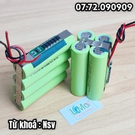 Nsv Khối pin 1S 3.7v - 4.2v 10.000mah (10AH) - 20A. Khối pin 1S dung lượng cao được đóng khối từ 4 c