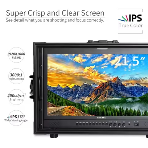 SEETEC 4K215-9HSD-192 21.5 Inch IPS Full HD Monitor 3G-SDI 4K HDMI Broadcast-Grade Director Viewfind
