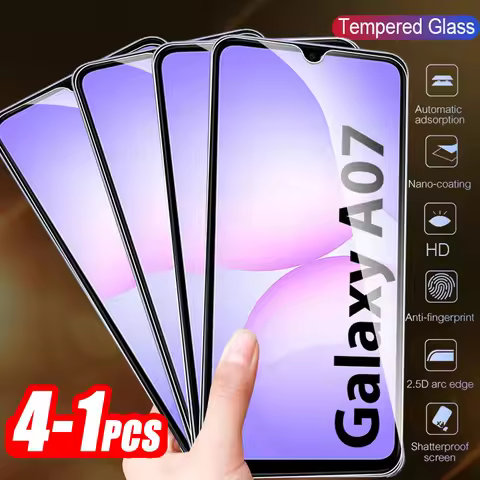 4-1Pcs Protective Glass For Samsung Galaxy A07 9H Premium Screen Protector Cover Film On Samsun A 07