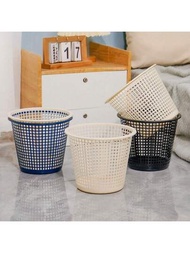 北歐風格家用簡約中空塑料垃圾桶無蓋易於清潔的廚房、客廳、浴室、辦公室、紙質籃架
