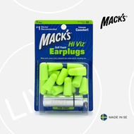 Mack's Hi Viz Soft Foam Earplugs, 7 Pair with Travel Case | Safety Ear Plug For Industrial Work 工业耳塞