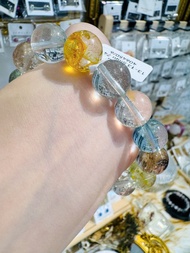 精品自用冰彩托帕石水晶手珠13-13.5mm74.7g增強表達能力說服力