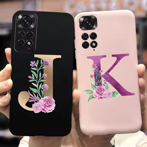 For Xiaomi Redmi Note 11 4G Case Note 11S Cute Couple Letters Soft Slim Fundas Cover For Xiaomi Redm