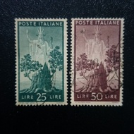 1945 Stamp Italy-Complete Unique Used Stamp-Italia & Sprouting Oak Stump-Rare Item-Worth to Keep