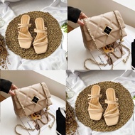 SET 2IN1 Sandal Kaca Wanita Dan Tas Wanita Terbaru / Sendal High Heels Wanita Terbaru Tas Sling Bag