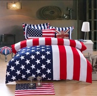 Seprai/ Sprei Motif Bendera Amerika / sprei motif bendera inggris 3D Bahan TEBAL Keren Ukuran 180x20