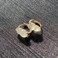 Natural Ice Seed Chalcedony Gold Plated Ear Accessories