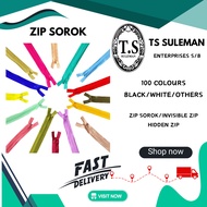 (SEC A) ZIP SOROK 22 " INCH / HIDDEN ZIP / INVISIBLE ZIP 22"
