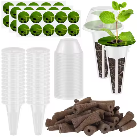 120Pcs Hydroponic Garden Accessories Pod Kit Reusable Plant Pod Kit Clear Hydroponic Grow System See