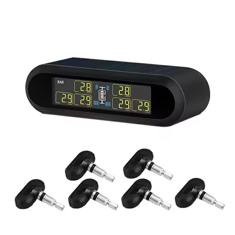 T650 Solar Bus RV Truck TPMS Wireless Tire Pressure Monitoring System with 6 External Internal Senso