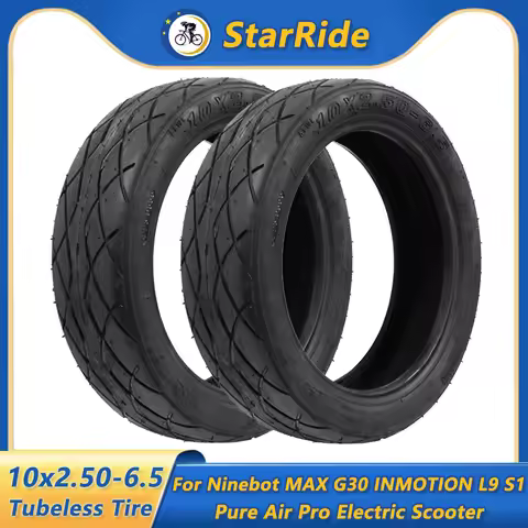 10x2.50-6.5 Tubeless Scooter Tire 10-Inch Vacuum Tires for Ninebot MAX G30 INMOTION L9 S1 Pure Air P