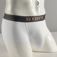 Mens Low Waist U-Shaped Design Breathable Antibacterial Modal Fabric Boxer Briefs Single Layer with