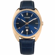 [Powermatic] Citizen BI5093-01L Analog Quartz Blue Dial Rose Gold Tone Blue Leather Men's Watch