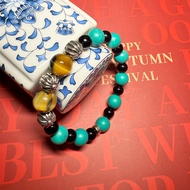 Bracelet Bracelet Bracelet Bracelet Bracelet Buddha 7A12m Natural Tiger Eye Stone Color Matching Tur