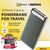 REMAX Portable Slim Flight Safe Power bank 10000mAh Quick Charge With 2.1A Type C PowerBank MDRPP625
