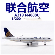 1inflight United Airlines Airlines A319 N4888U Finished Alloy Aircraft Model 1/200