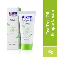 Aiken Tea Tree Oil Pimple Cream 15g | Controls Acne Gently & Effectively | Reduces Skin Redness | So
