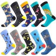BISOUSOX Men's Dress Socks Funny Fun Colorful Crazy Funky Crew Socks for Men Novelty Happy Cotton Si