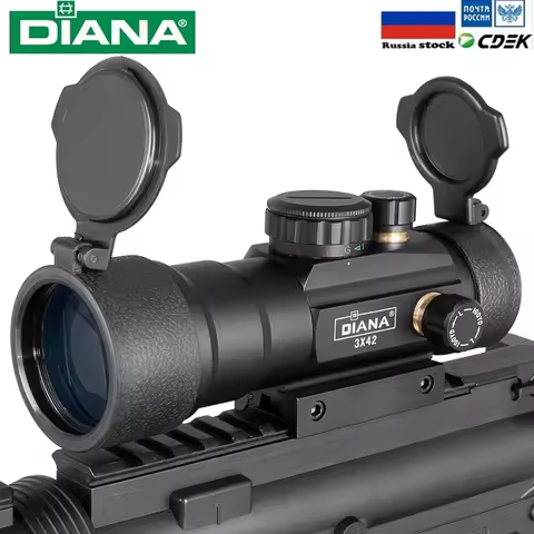 DIANA 3X44 Green Red Dot Sight Scope 2X40 Red Dot 3X42 Tactical Optics Riflescope Fit 11/20mm Rail 1