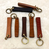 Vegetable Tanned/Oil Waxed Keychain with Solid Brass Accesories (Embossing Available)