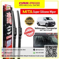 VW Transporter 2013 - 2015 T5 Facelift 1 Pair MITA SILICONE COATING Aero Front Wiper Blade TWIN Set 