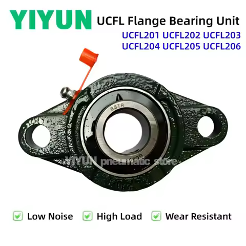 1PC Cast Iron UCFL Two-Bolt Flange Insert Ball Bearing UCFL201 UCFL202 UCFL203 UCFL204 UCFL205 UCFL2