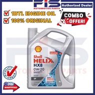 FIS Original Engine Oil Shell Helix HX8 0W20 Fully Synthetic Proton Perodua Honda Toyota Minyak Hita