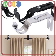 SUKIKII 1pc Curtain Rod Brackets, Hanger for 1 Inch Rod Hardware Curtain Rod Holder, Fashion Adjustable Home Metal Window Curtain Rod Support for Wall