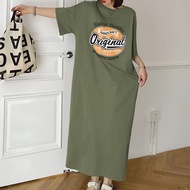 [MF] Oversized T Shirt Dress Women Cotton Streetwear Loungewear Baju Tidur Plus Size  L XL 2XL 3XL 4