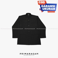 Baju kemeja pangsi anak tk sd adat sunda koko anak hitam polos lengan tangan panjang