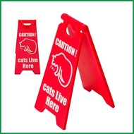 Caution Cat Vomit Sign Exquisite Bright Novelty Gag Caution Yard Cat Sign 3D Printed for Offices Out