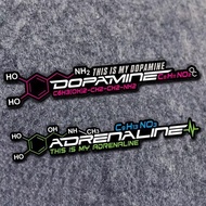 Dopamine molecular formula car sticker, adrenaline motorcycle electric bicycle skateboard light eyeb