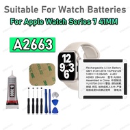 100% New High Quality Replacement Battery A2663 For Apple Watch Series 7 41mm 284mAh , A2552 For Ser