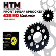 428HD SPROCKET SET BLACK MODENAS JAGUH150 FRONT + REAR SPROCKET SET BLACK HTM