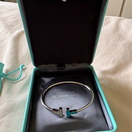 Tiffany & Co. T Wire 18K白金 鑽石與綠松石 線圈手鐲 Tiffany & Co. T Wire Turquoise and Diamond Bracelet in 18k Wh