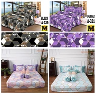 Seprei Aesthetic Korean Style Motif Marble Hitam Ukuran 180 x 200 160 x 200 120 x 200 | Sprei Set An