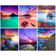 RUOPOTY 60x75cm/50x65cm/40x50cm Frame Painting By Numbers With Frame Coloring By Numbers Sunset Sea 