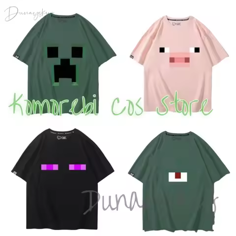 Game Black Green Short Sleeve Enderman Cosplay Costume Cute Top Daily T Shirt Unisex Outfits Anime C