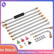 7 Pieces Pressure Washer Extension Wands 10Ft Replacement , Curved Rod 30 or 120 Degree, 6 Pieces  N