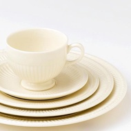 英國Wedgwood瑋致活EDME奶油色浮雕條紋茶杯碟咖啡馬克杯瓷餐盤碗