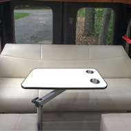 Asixxsix RV Table Top Replacement 800x400mm (31.49x15.74in) Rectangular Pontoon Boat with 2 Cup Hold