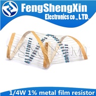 100pcs 1/4W 1% metal film resistor 1M 1.2M 1.5M 2M 2.4M 3.6M 4.7M 5.1M 6.8M 7.5M 9.1M 10M 12M 15M 18