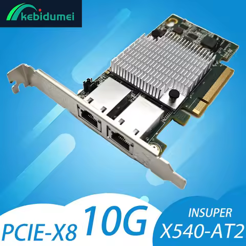 Kebidumei 10Gbps Double Port Ethernet Card X540-T2 PCIE-X8 X16 Nework Extend Adapter Support For Syn