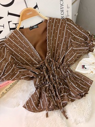 Dreammy Top เสื้อแขนตุ๊ดตาผู้หญิง ผูกโบว์หน้า