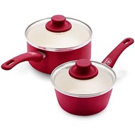 GreenLife Soft Grip 1QT and 2QT Saucepan Set, Healthy Ceramic Nonstick, Non Toxic PFAS &   PFOA-Free