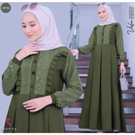 GAMIS TERLARIS GAMIS VELA CRINKLE AIRFLOW KOMBINASI MIX RENDA BROKAT