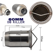 60Mm Front End DB Killer Cho Xe Máy Xả Muffler DB Kẻ Giết Người Chất Xúc Tác Silencer Tiếng Ồn Âm Th