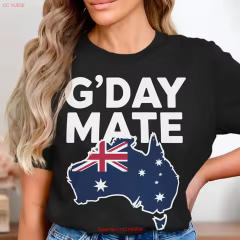 Australian Themed G Day Mate T Shirt Australia Map with Flag Fun Aussie Apparel Unique Down Under Co