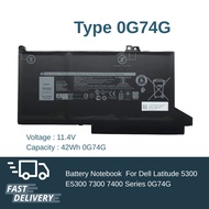 (ประกัน 1 ปี ส่งฟรี) Dell Battery Notebook Dell Latitude 5300 E5310 7300 7400 0G74G Series 0G74G เกร
