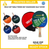 Gold Cup Table Tennis Bat with Half Cover Ping Pong